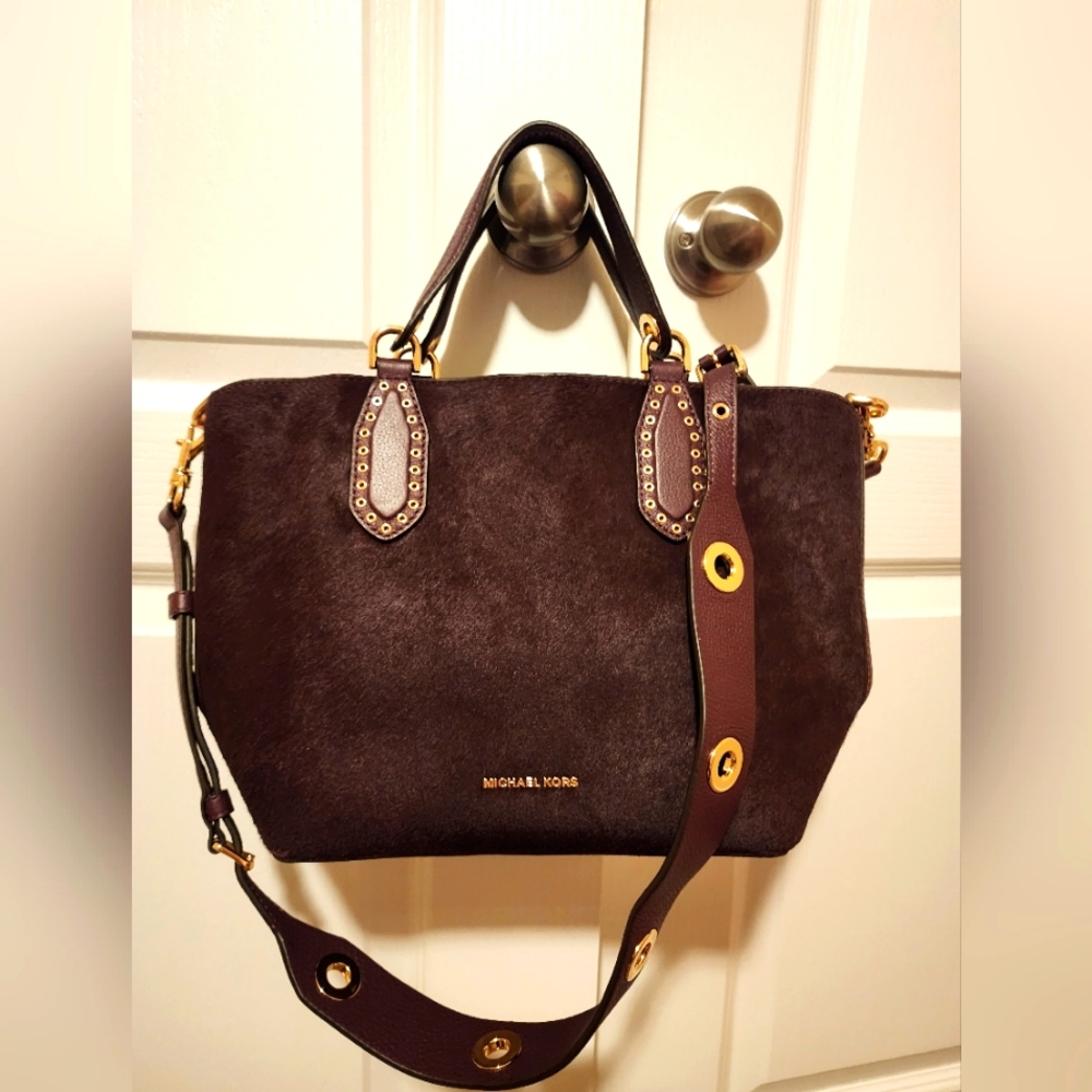Michael Kors Cowhide Suede Satchel